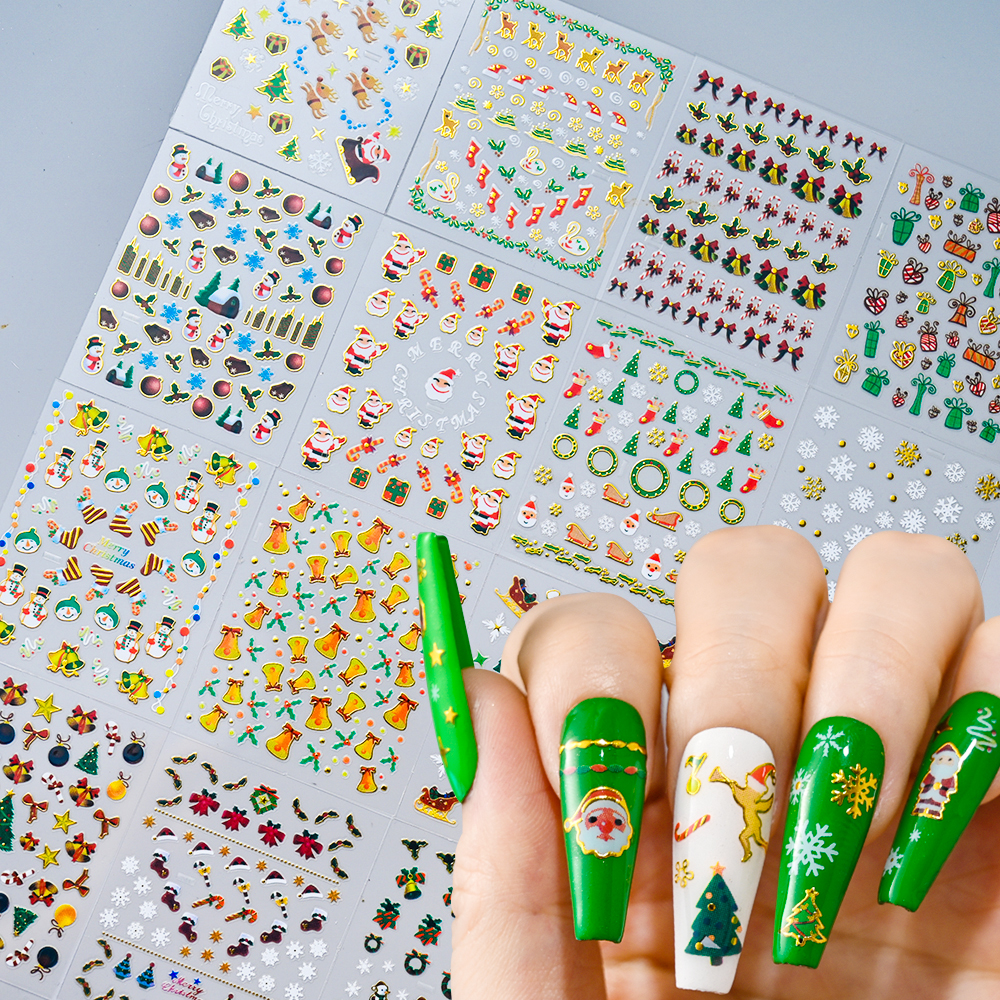 Nail Art Xmas Stickers - 30pcs Christmas Snowflake Snowflake Nail Art