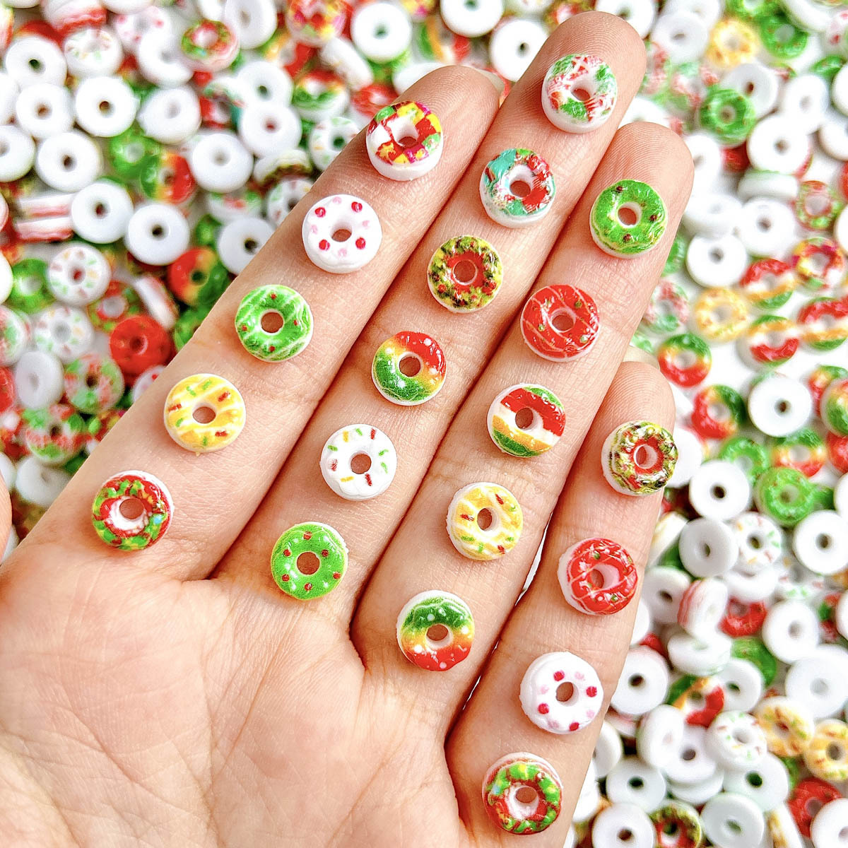 Nail Art Xmas Design - 30PCS 3D Acrylic Doughnuts Bread Nail
