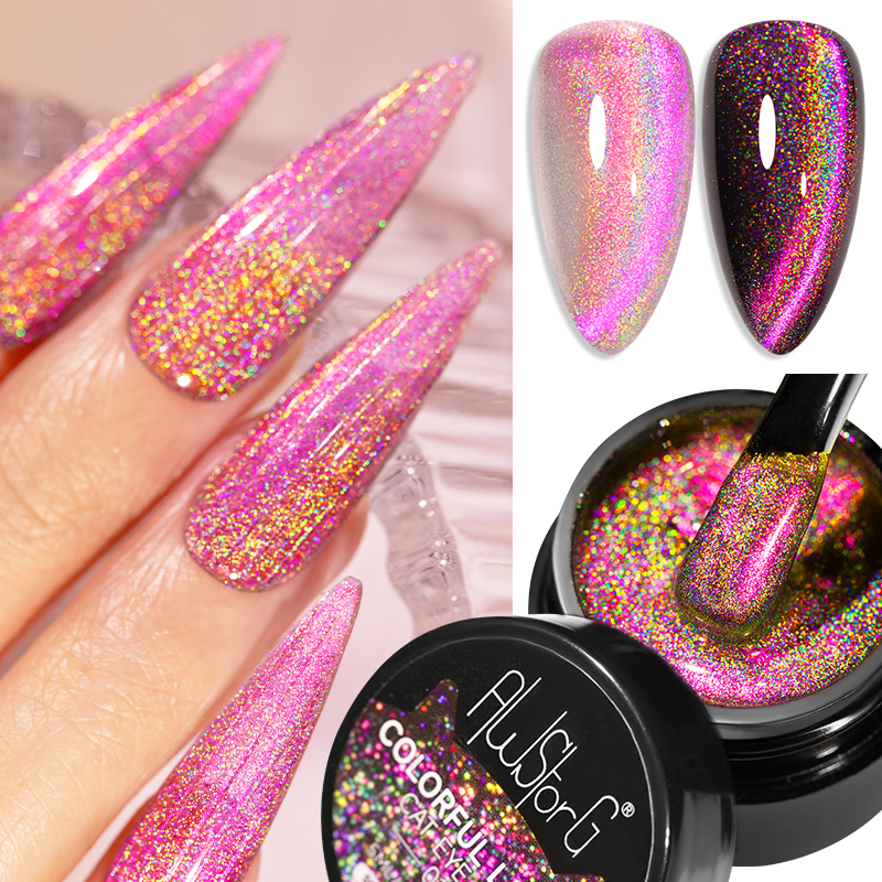 Nail Art Rainbow - AWStorG 5ML Colorful Laser Cat Magnetic