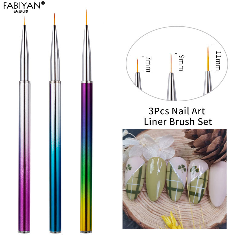 Nail Art Rainbow - 7/9/11mm 3Pcs Rainbow Nail Art DIY