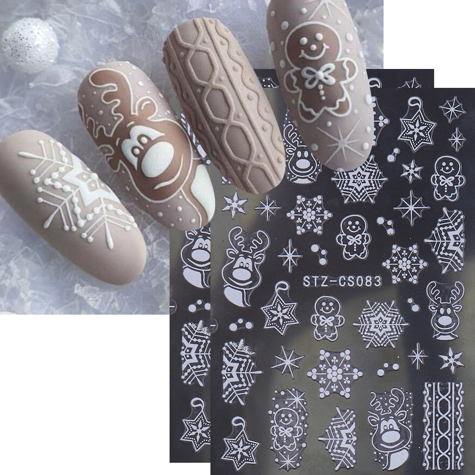Nail Art Xmas Design - 2pcs 3D Rose Gold Christmas Nail