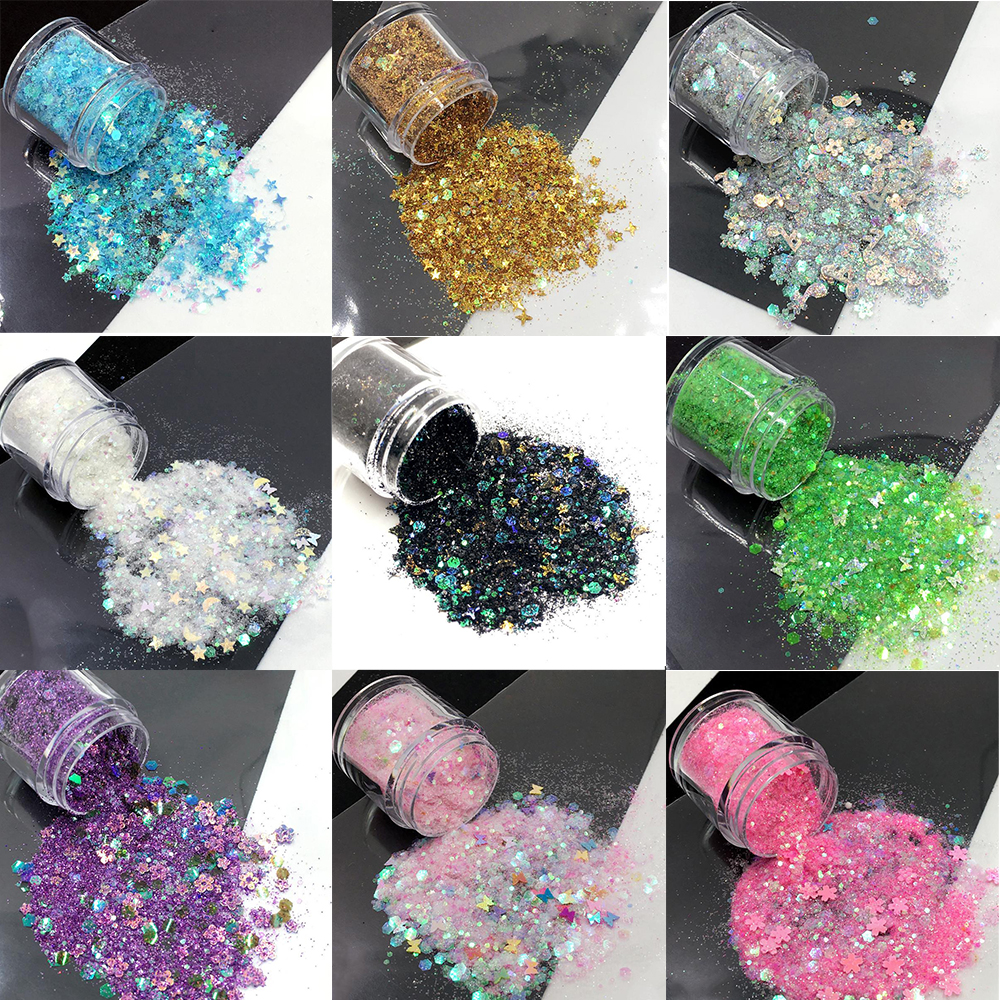 Nail Art Overlay - 10ml/Box Glitter Epoxy Resin Fillings Mix