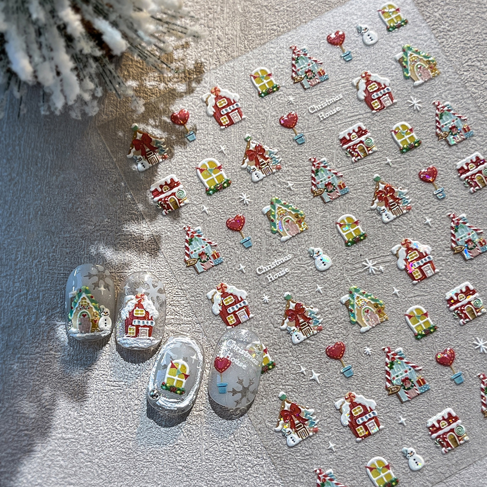 Nail Art Xmas Design - Flash Christmas Element Nail Stickers Candy