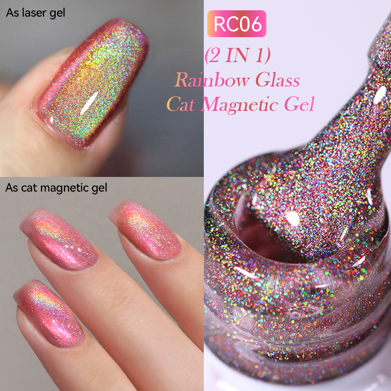 Nail Art Rainbow - LILYCUTE 7ML Rainbow Red Glass Light