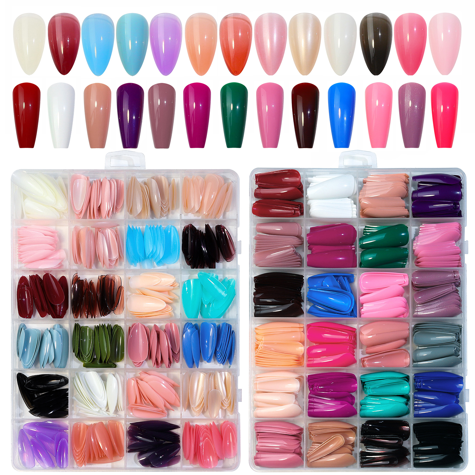 Nail Art Emerald - 24 grids solid color wear nail