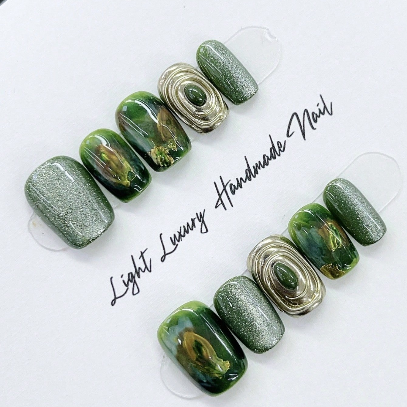 Nail Art Overlay - 10pcs pure hand pressed short square