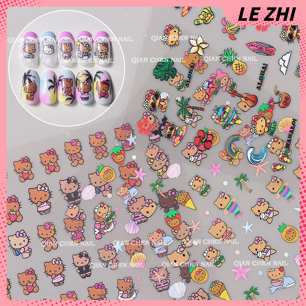 Nail Art Xmas Design - Kawaii Cartoon Nail Art Stickers Black