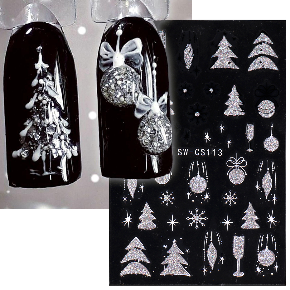NEW Christmas Series Nail Poli - Nail Art Xmas Stickers ulasan dan harga