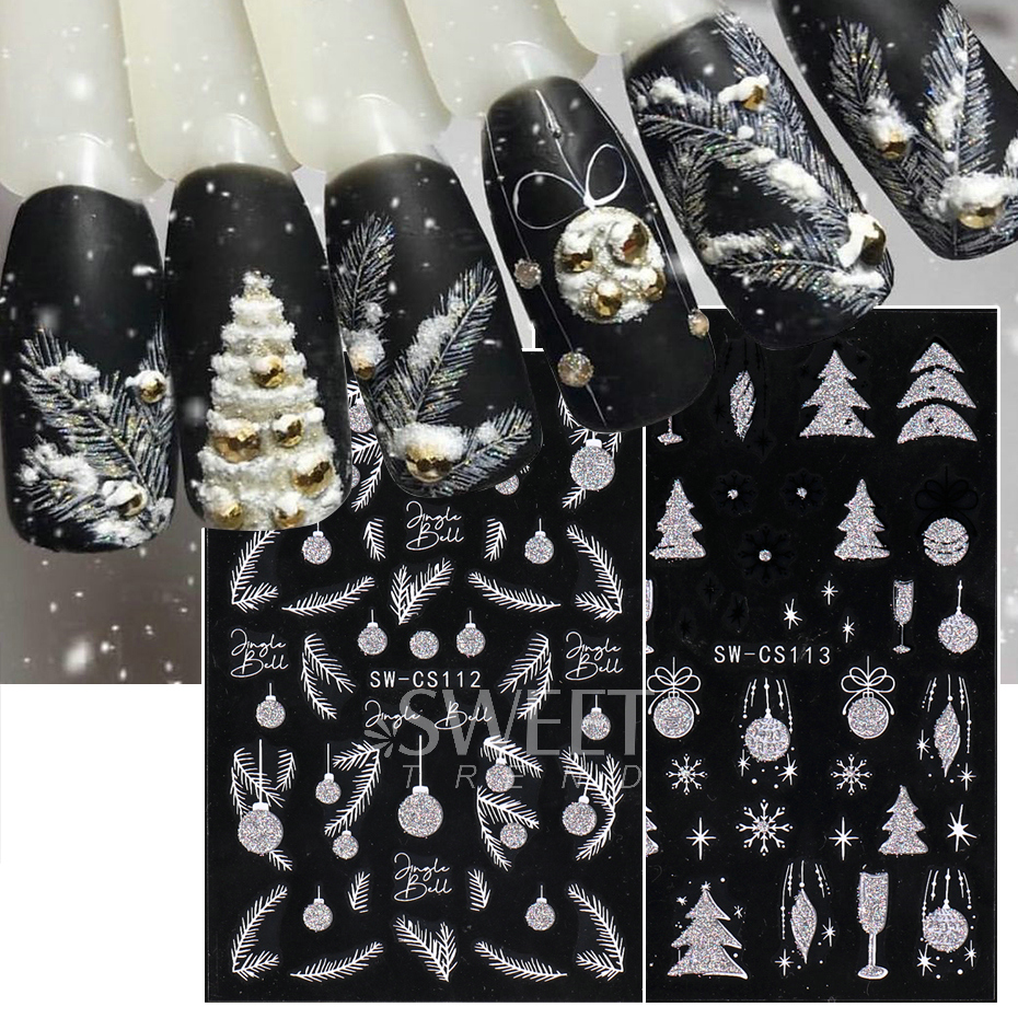 NEW Christmas Series Nail Poli - Nail Art Xmas Stickers ulasan dan harga