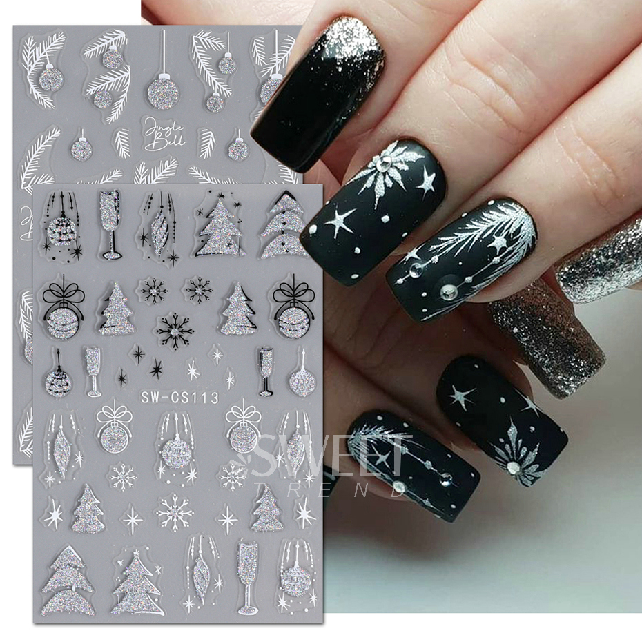 NEW Christmas Series Nail Poli - Nail Art Xmas Stickers ulasan dan harga