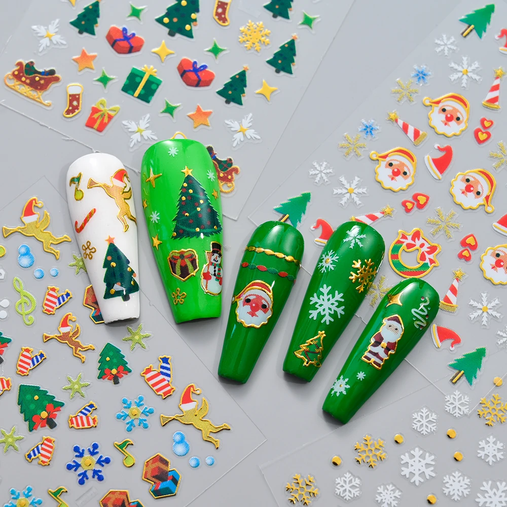30pcs Christmas Snowflake Snow - Nail Art Xmas Stickers ulasan dan harga