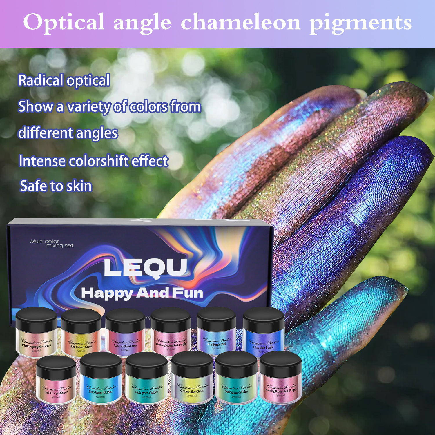 1 Set Chameleon Powder Nail Ch - Nail Art Overlay ulasan dan harga