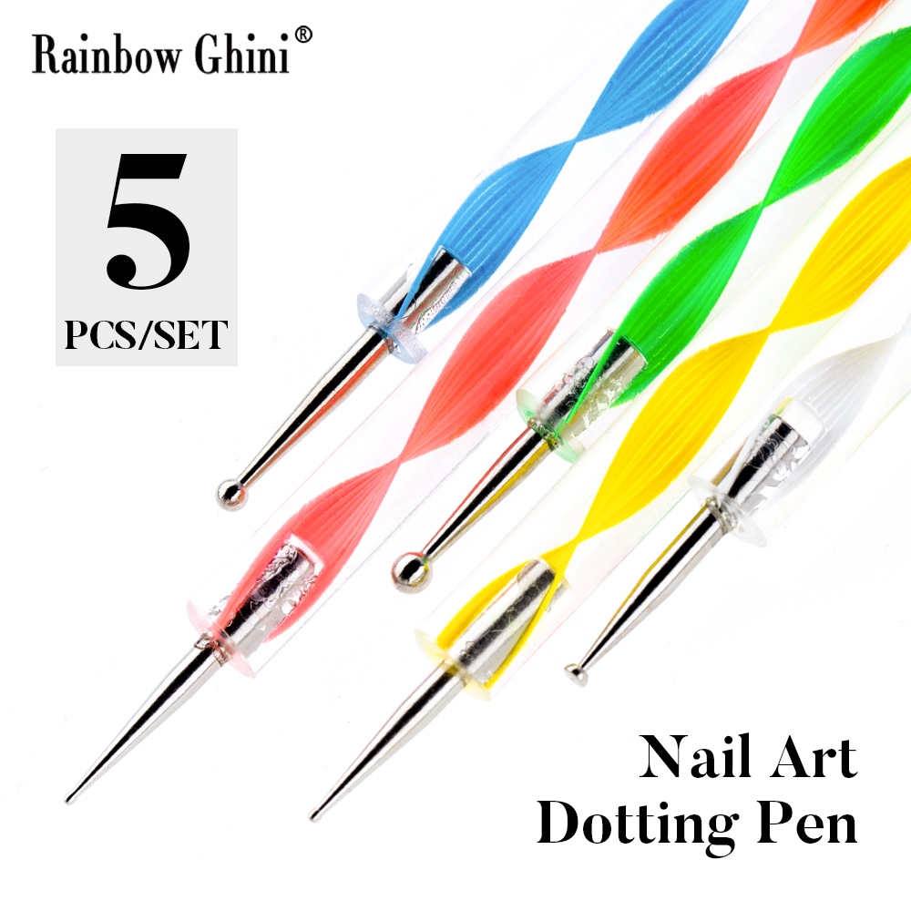 Rainbow Ghini 5pcs/set Round D - Nail Art Rainbow ulasan dan harga