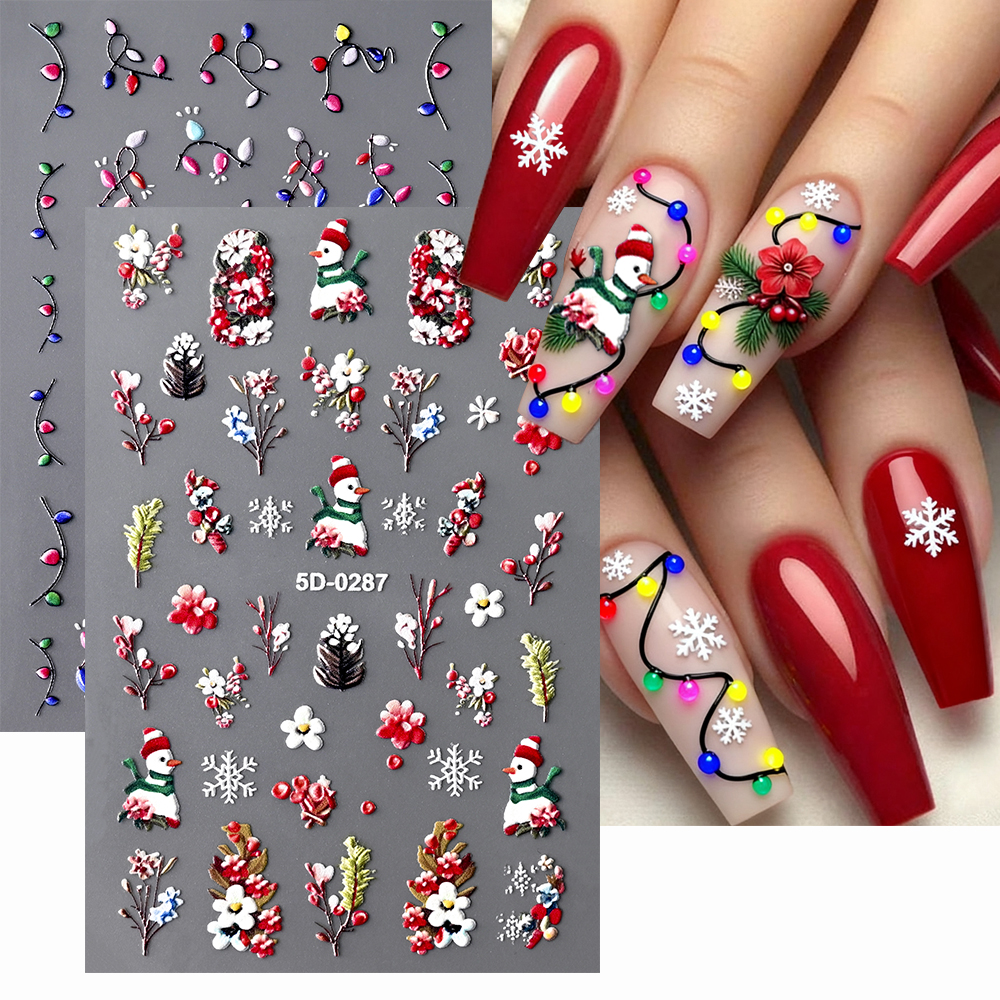 2sheets Christmas Mockingbird  - Nail Art Xmas Stickers ulasan dan harga
