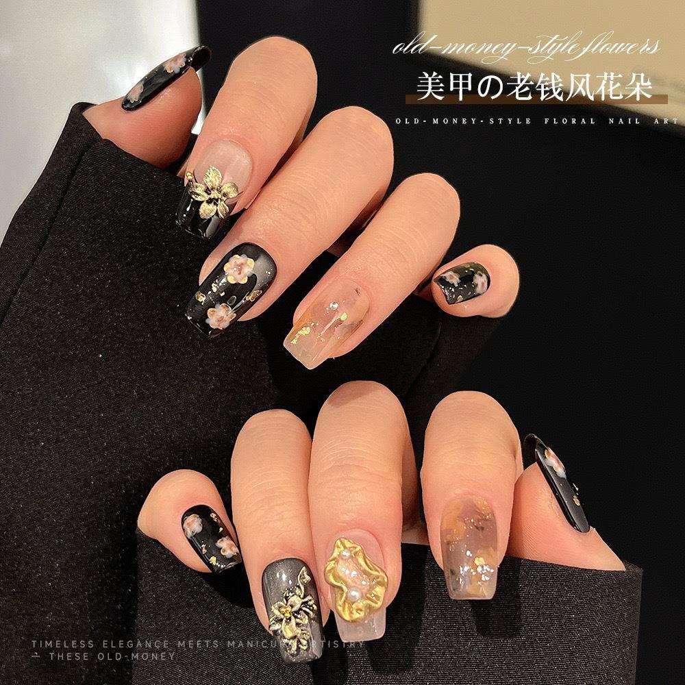 50pcs 3D Old Money Style Flowe - Nail Art Old Money ulasan dan harga
