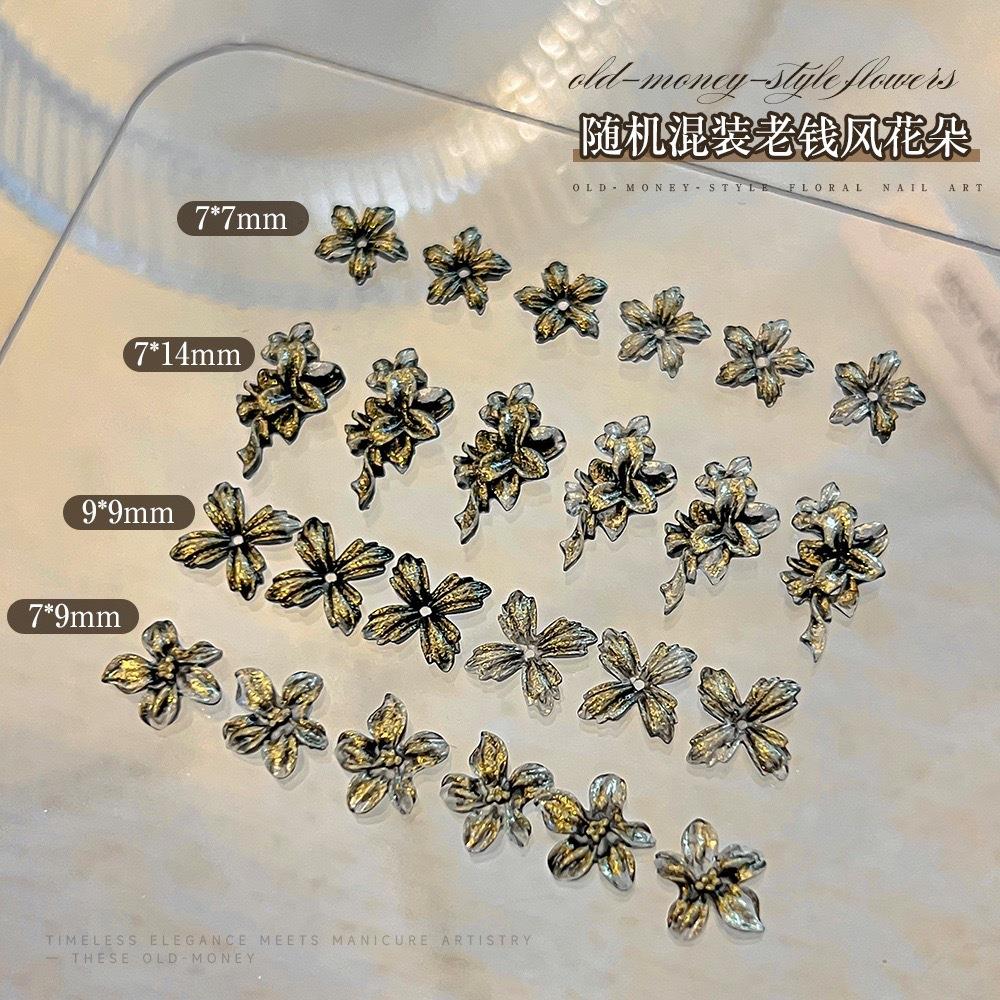 50pcs 3D Old Money Style Flowe - Nail Art Old Money ulasan dan harga