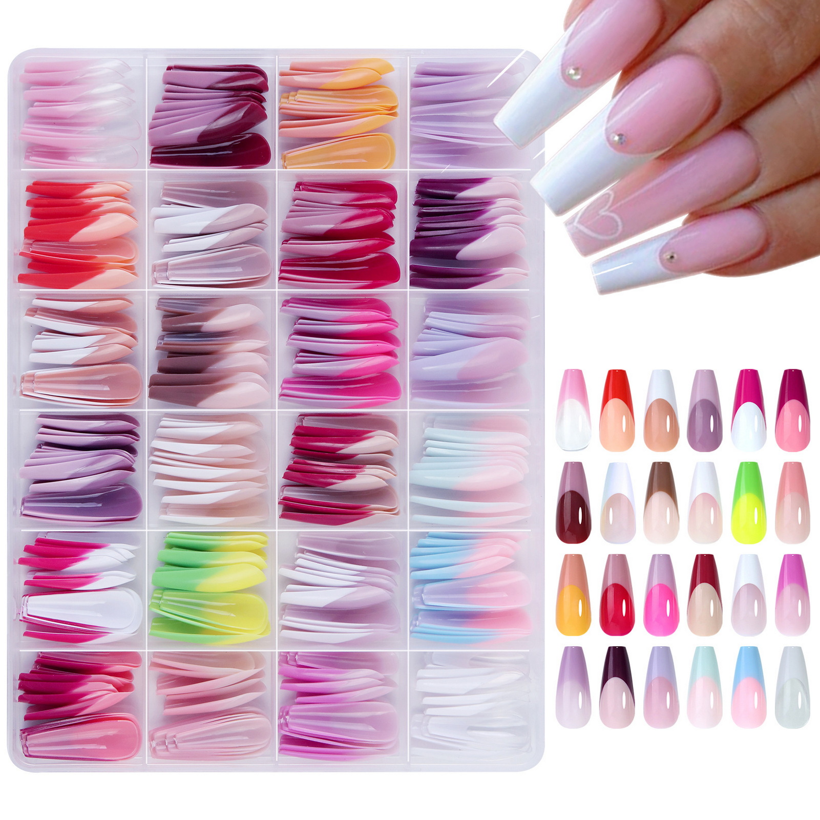 288Pcs Colorful French Tips Fa - Nail Art Extension ulasan dan harga