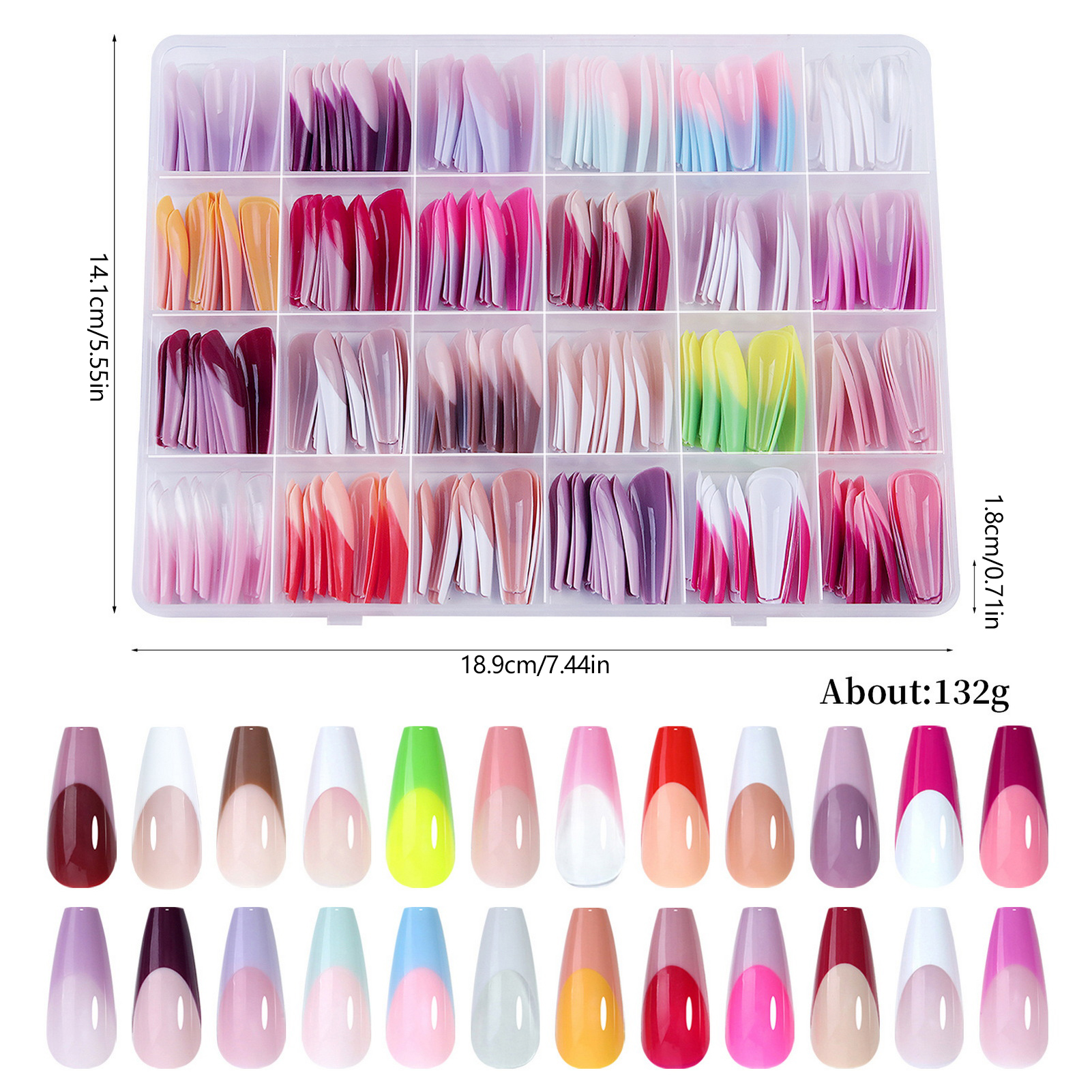 288Pcs Colorful French Tips Fa - Nail Art Extension ulasan dan harga