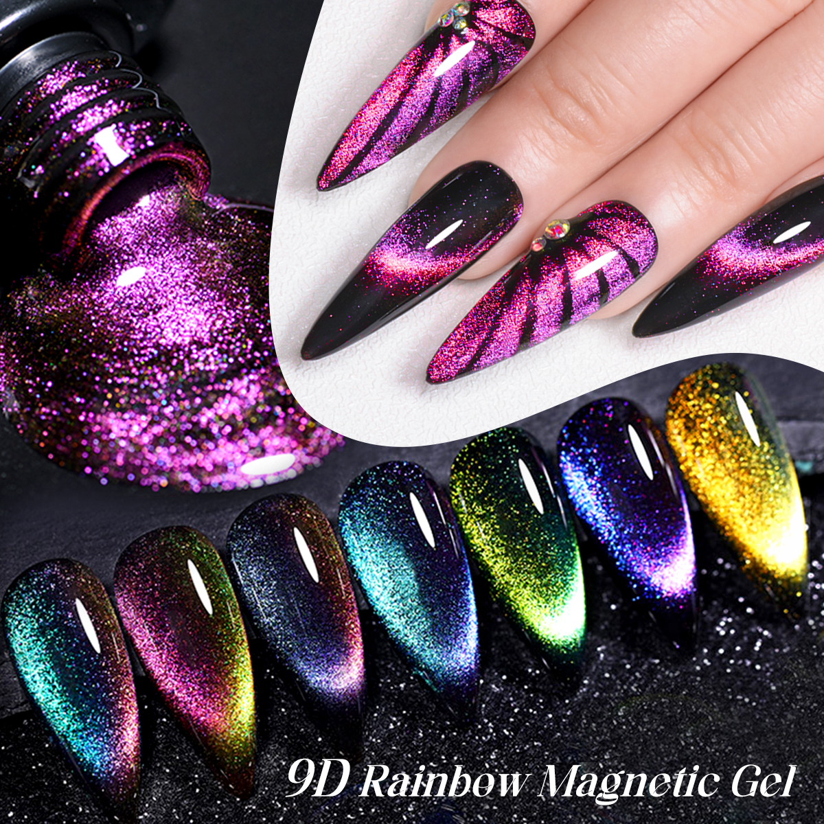 MEET ACROSS 7ml 9D Rainbow Mag - Nail Art Rainbow ulasan dan harga