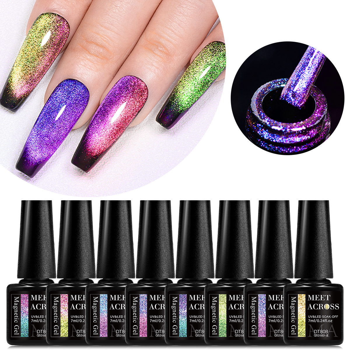 MEET ACROSS 7ml 9D Rainbow Mag - Nail Art Rainbow ulasan dan harga