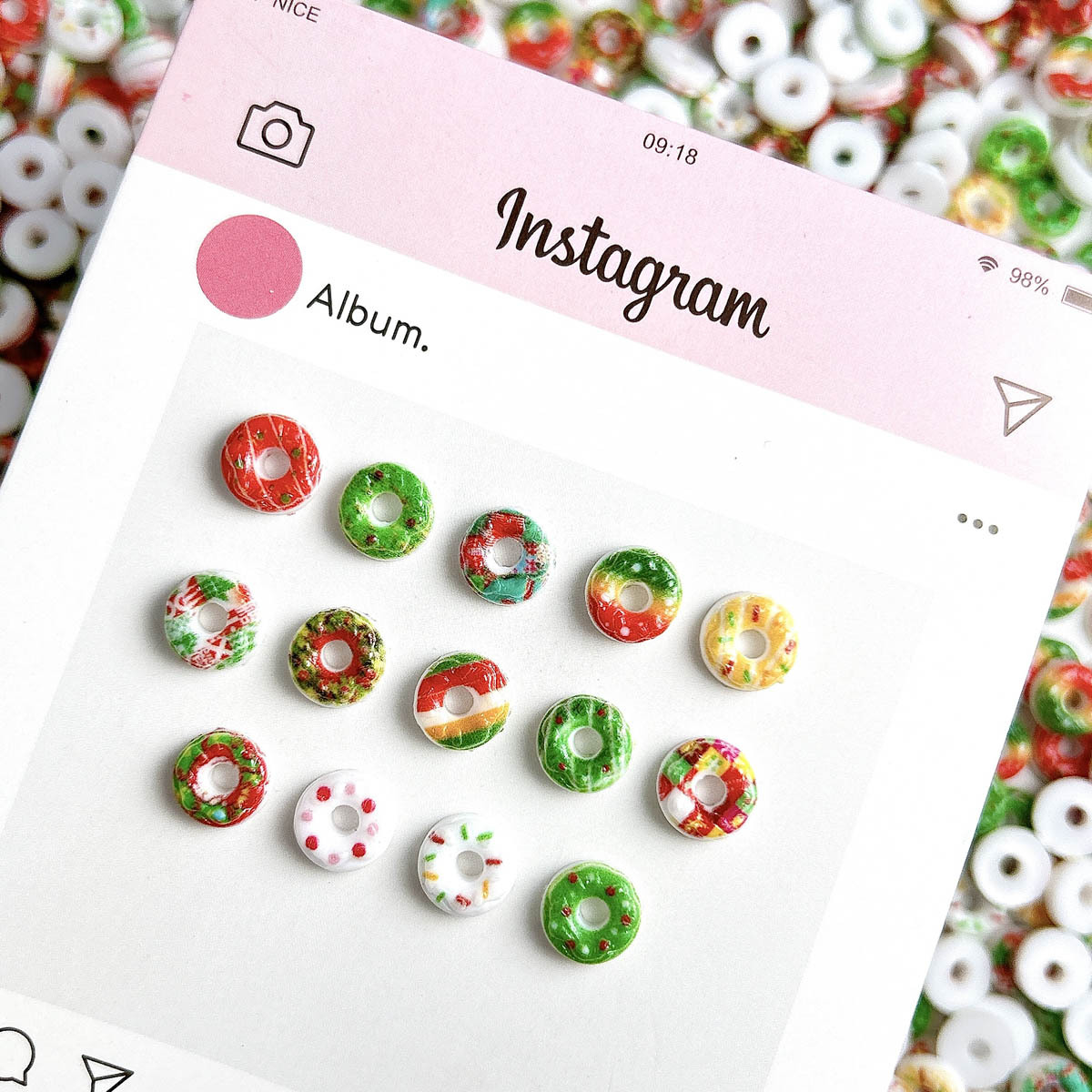 30PCS 3D Acrylic Doughnuts Bre - Nail Art Xmas Design ulasan dan harga