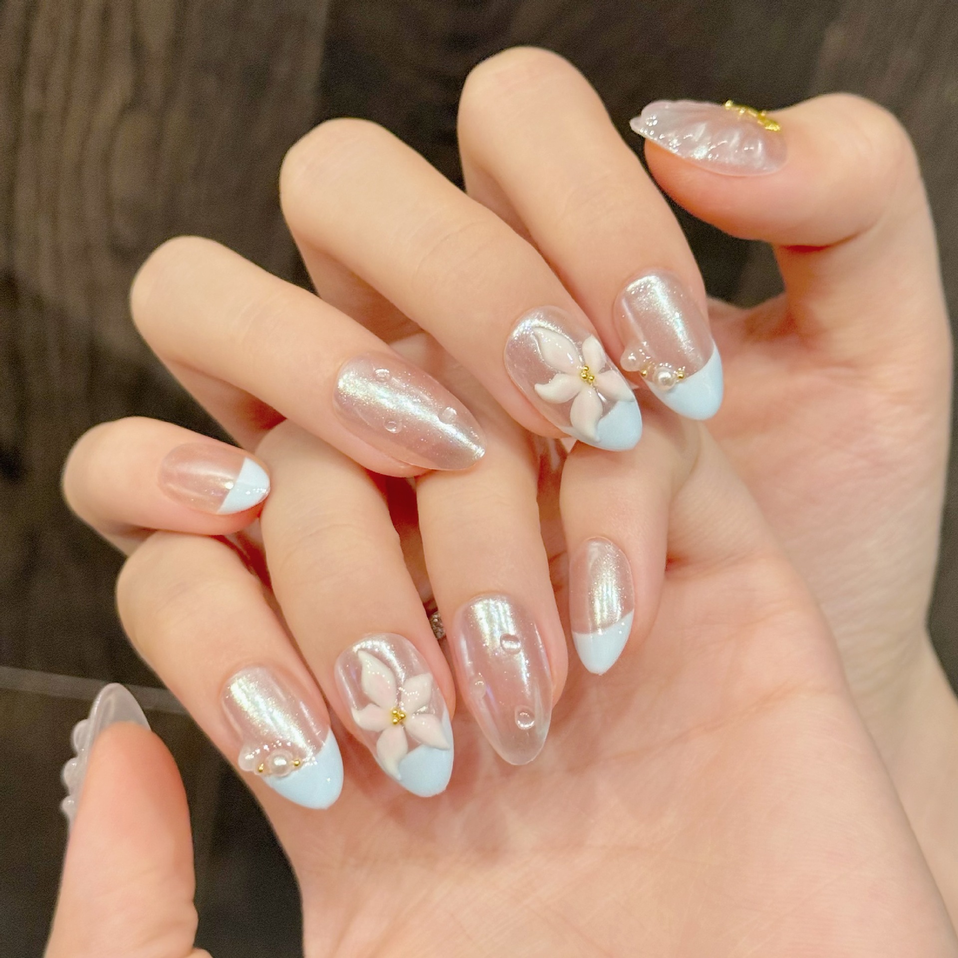 10pcs Handmade Pressed Almond  - Nail Art Emerald ulasan dan harga