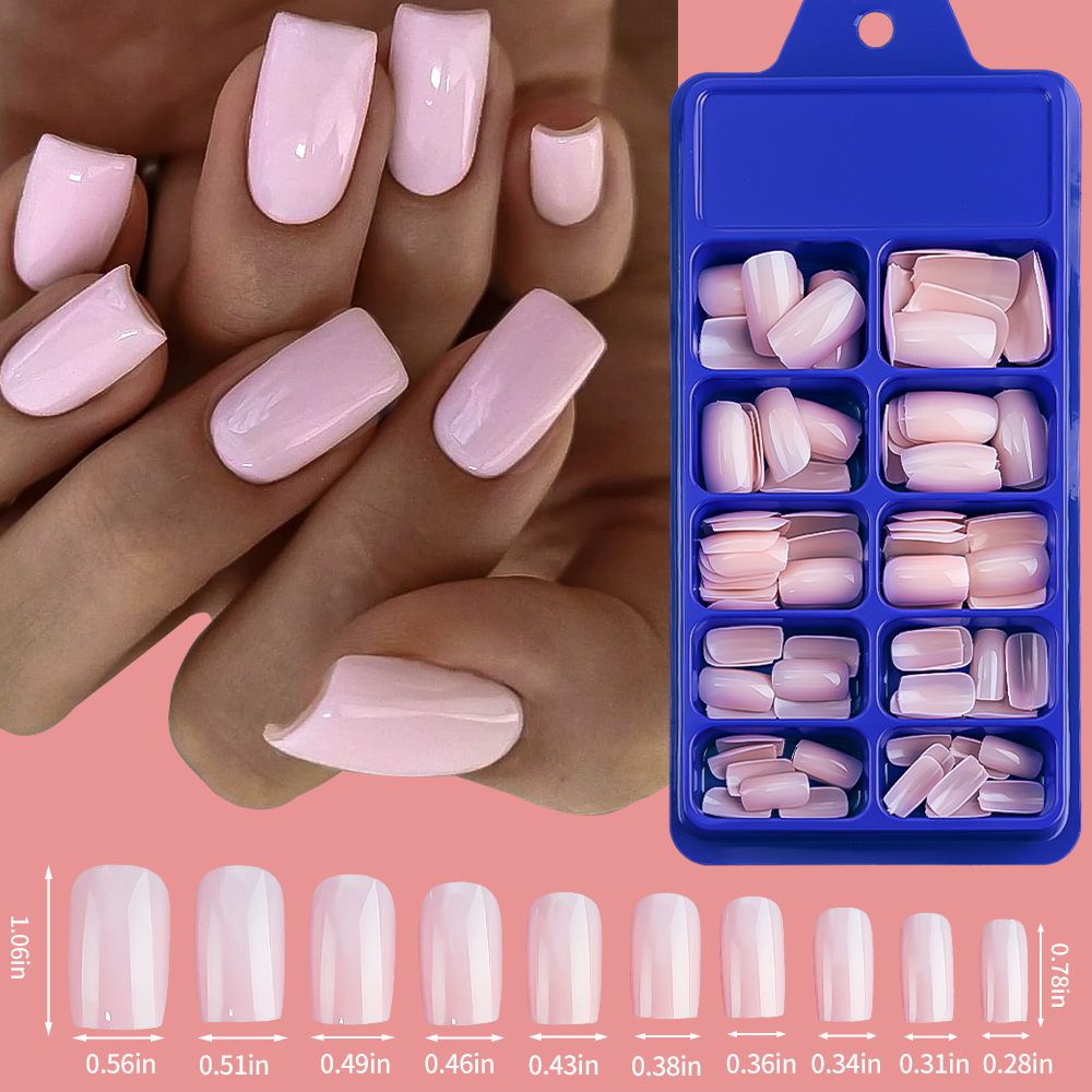 100/120pcs Pink White Press On - Nail Art Extension ulasan dan harga