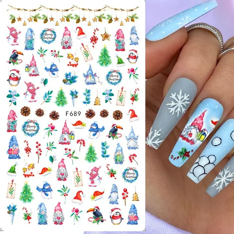 Xmas Nails Stickers Winter San - Nail Art Xmas Stickers ulasan dan harga