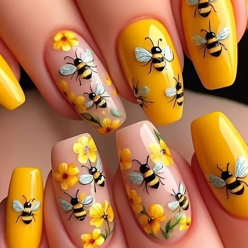 24PCS Nude Press on Nails Shor - Nail Art Rainbow ulasan dan harga