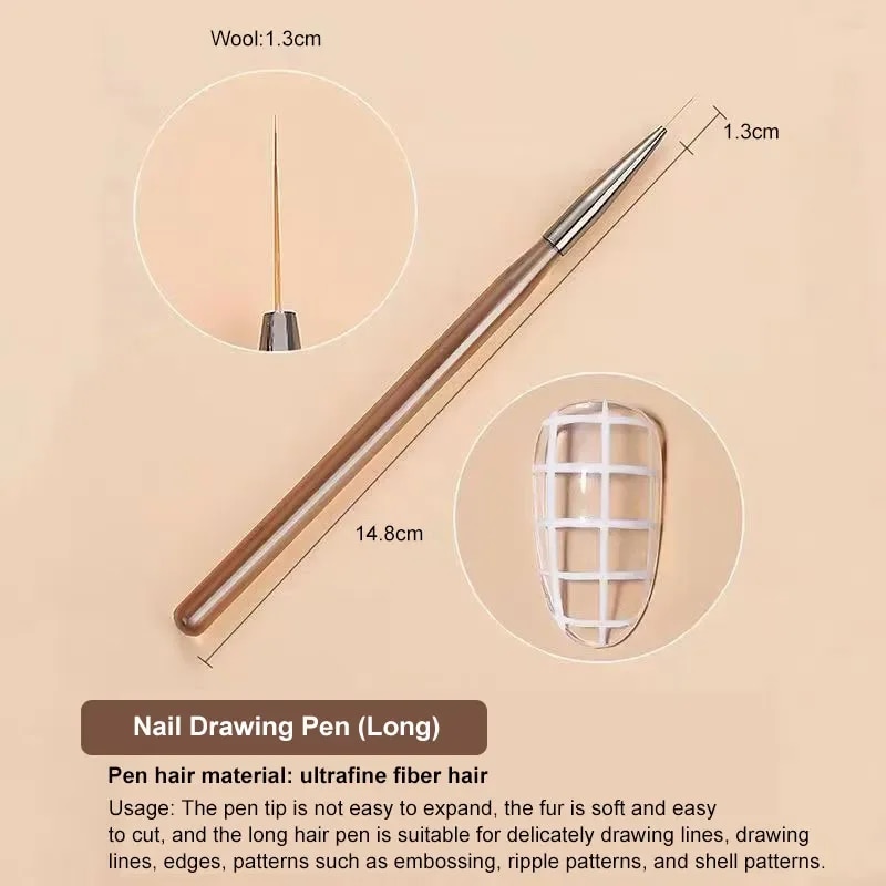 9PCS UV Gel Nail Brush Liner D - Nail Art Overlay ulasan dan harga