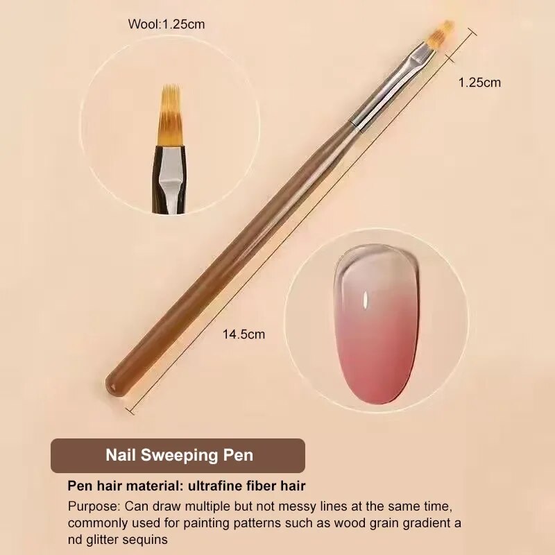 9PCS UV Gel Nail Brush Liner D - Nail Art Overlay ulasan dan harga