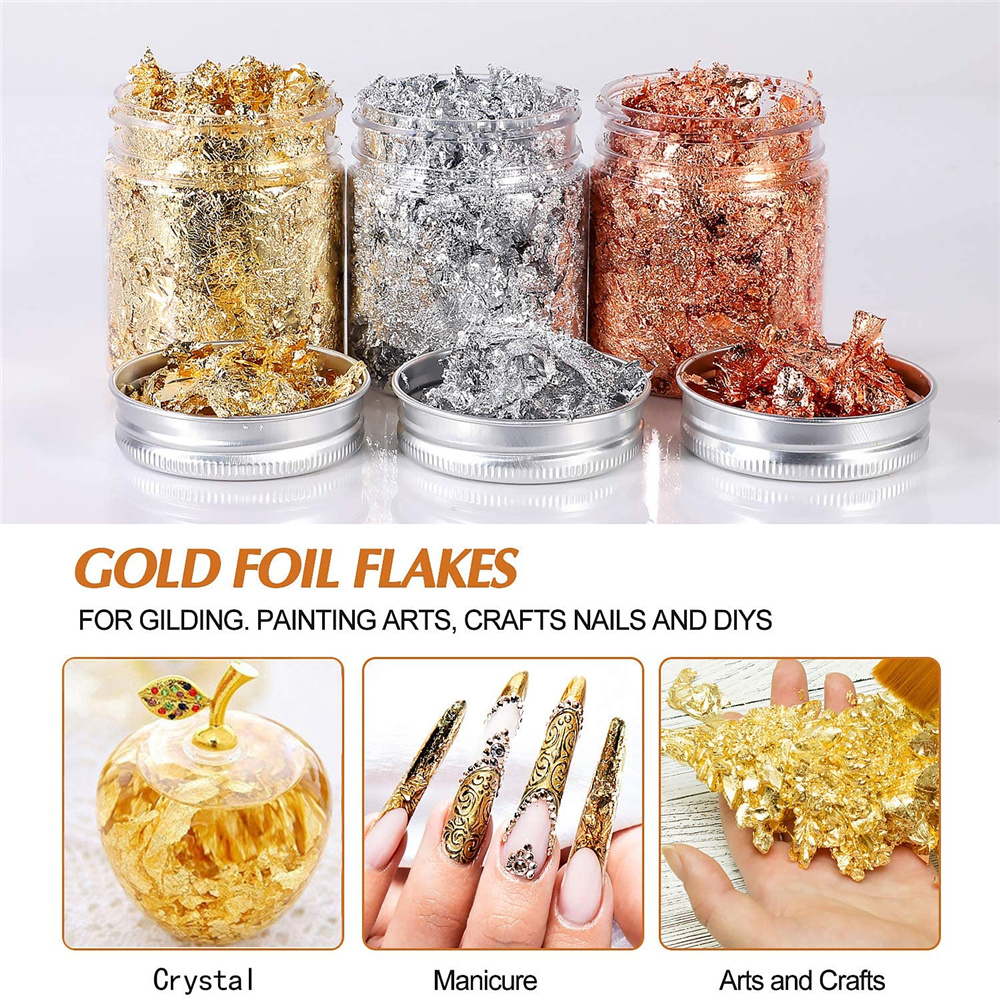 Imitation Rose Gold Silver Cop - Nail Art Overlay ulasan dan harga