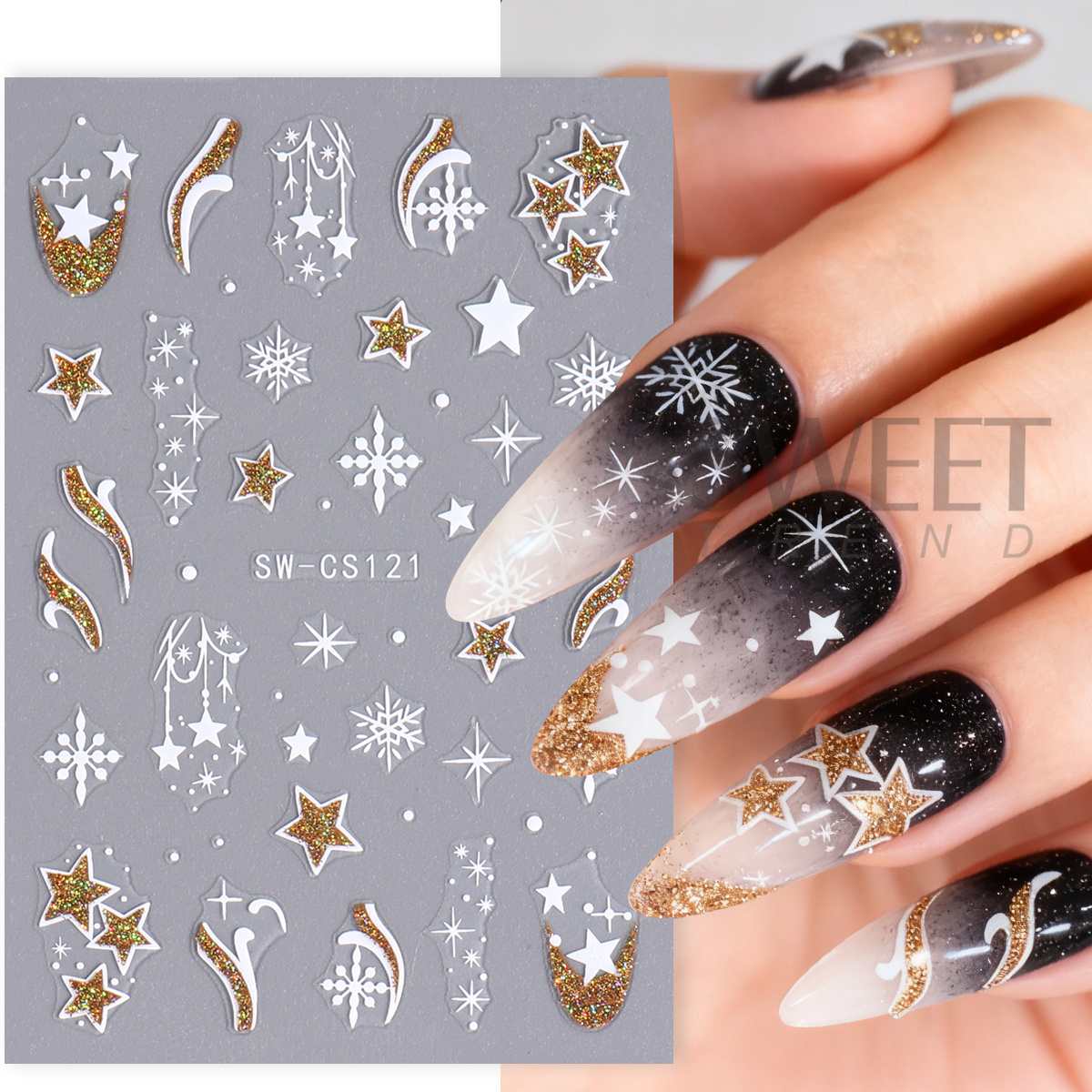 4pcs Winter Cartoon Christmas  - Nail Art Xmas Design ulasan dan harga