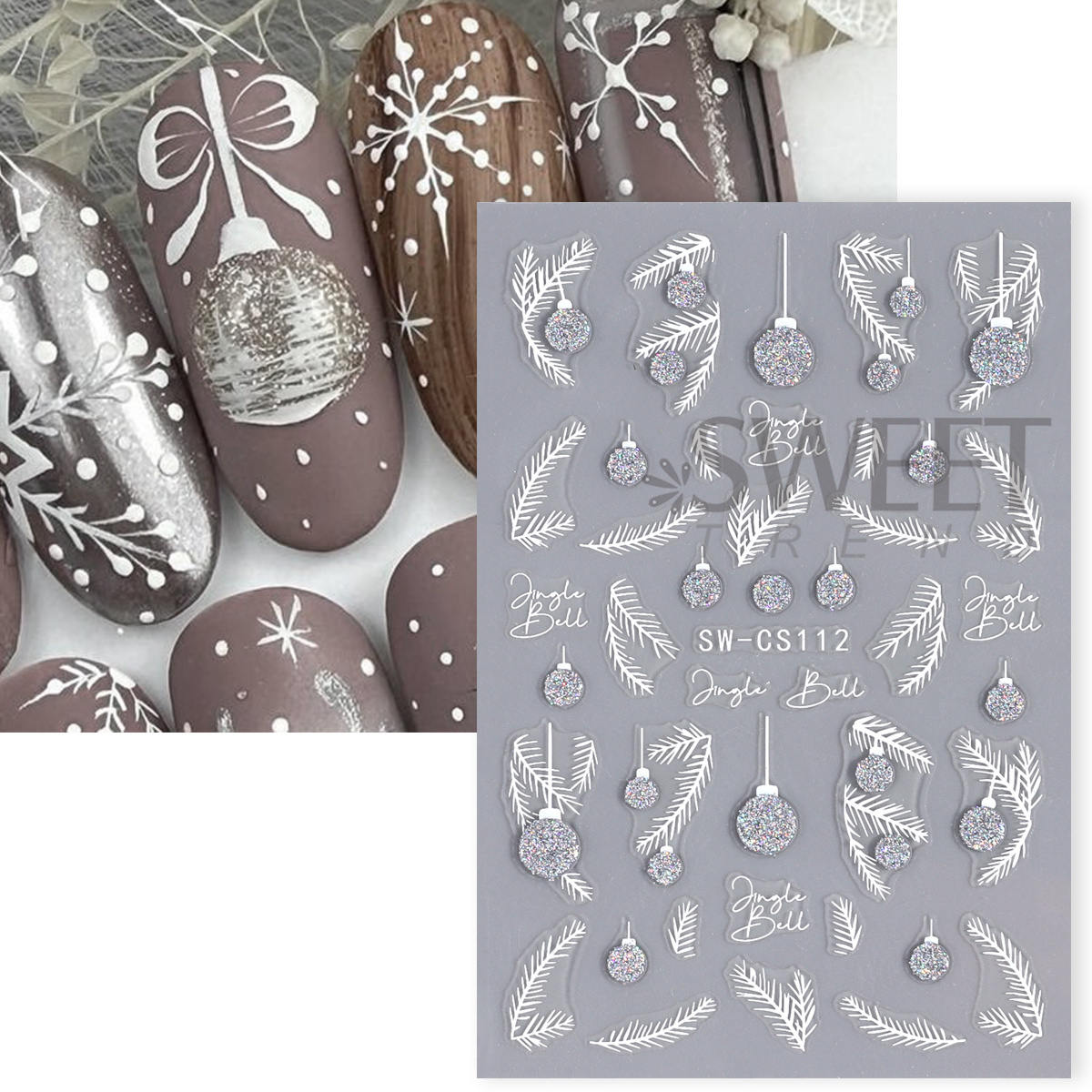 4pcs Winter Cartoon Christmas  - Nail Art Xmas Design ulasan dan harga