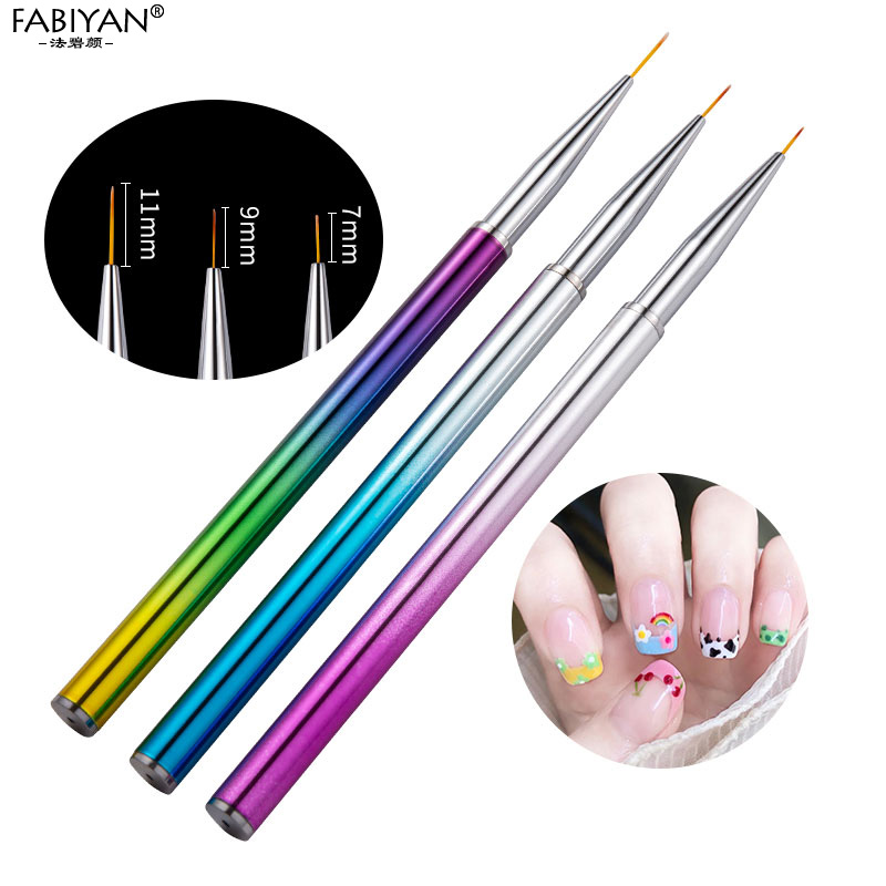 7/9/11mm 3Pcs Rainbow Nail Art - Nail Art Rainbow ulasan dan harga
