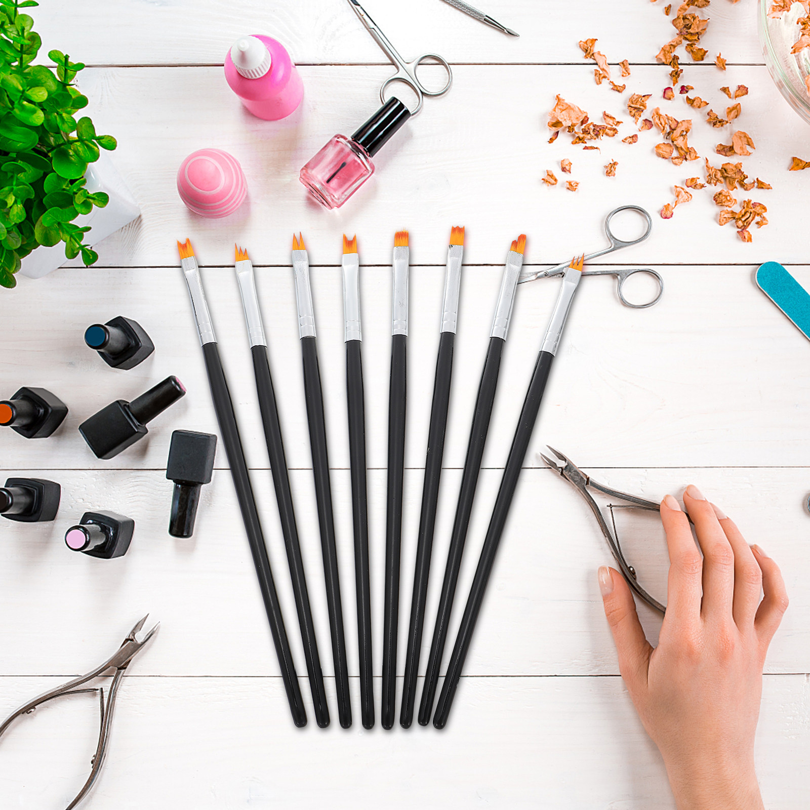 8Pcs Nail Painting Brushes Set - Nail Art Natural ulasan dan harga