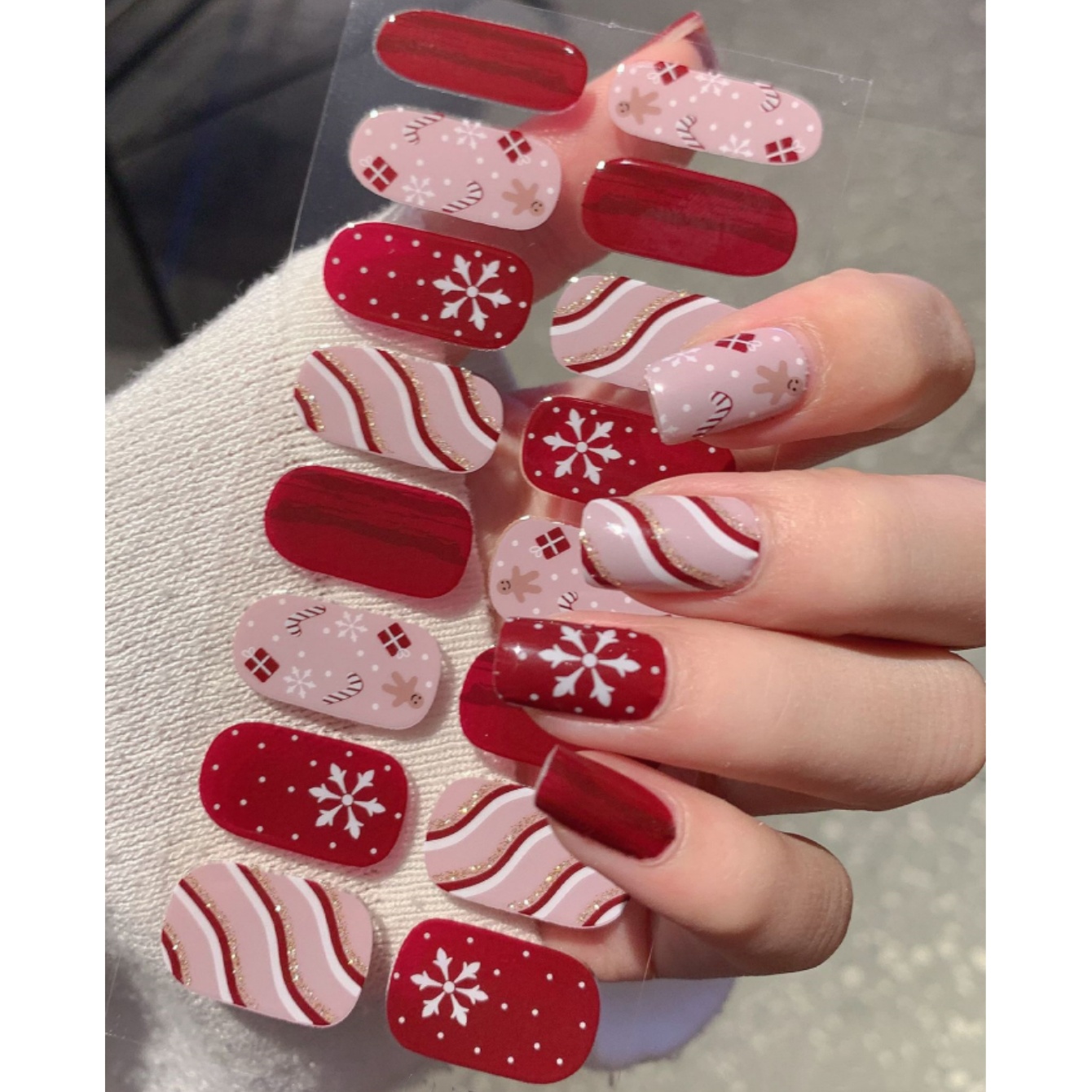 Winter Xmas Snowflake Nail Wra - Nail Art Xmas Stickers ulasan dan harga