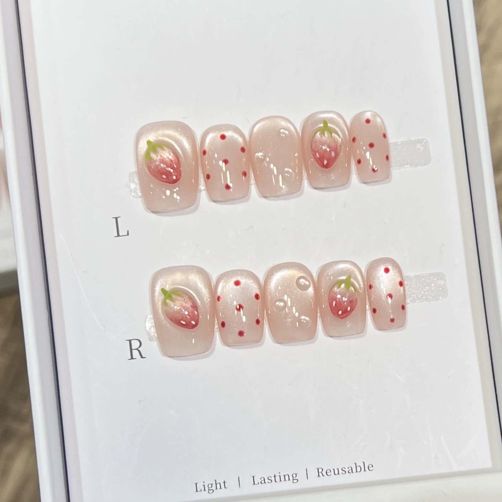 10PCS Short Square Fake Nails  - Nail Art Natural ulasan dan harga
