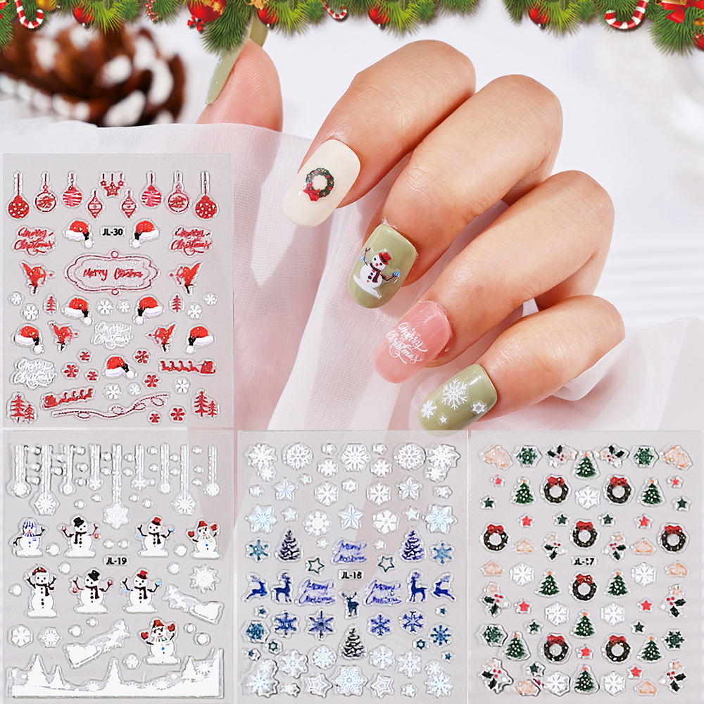 30Pcs/Set Christmas Nail Art S - Nail Art Xmas Design ulasan dan harga