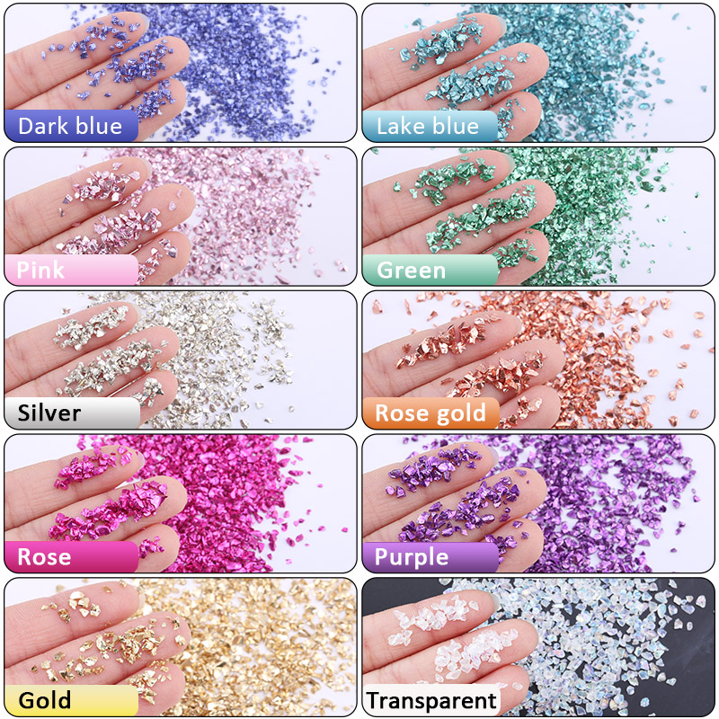 Epoxy Resin Colorful Metallic  - Nail Art Natural ulasan dan harga