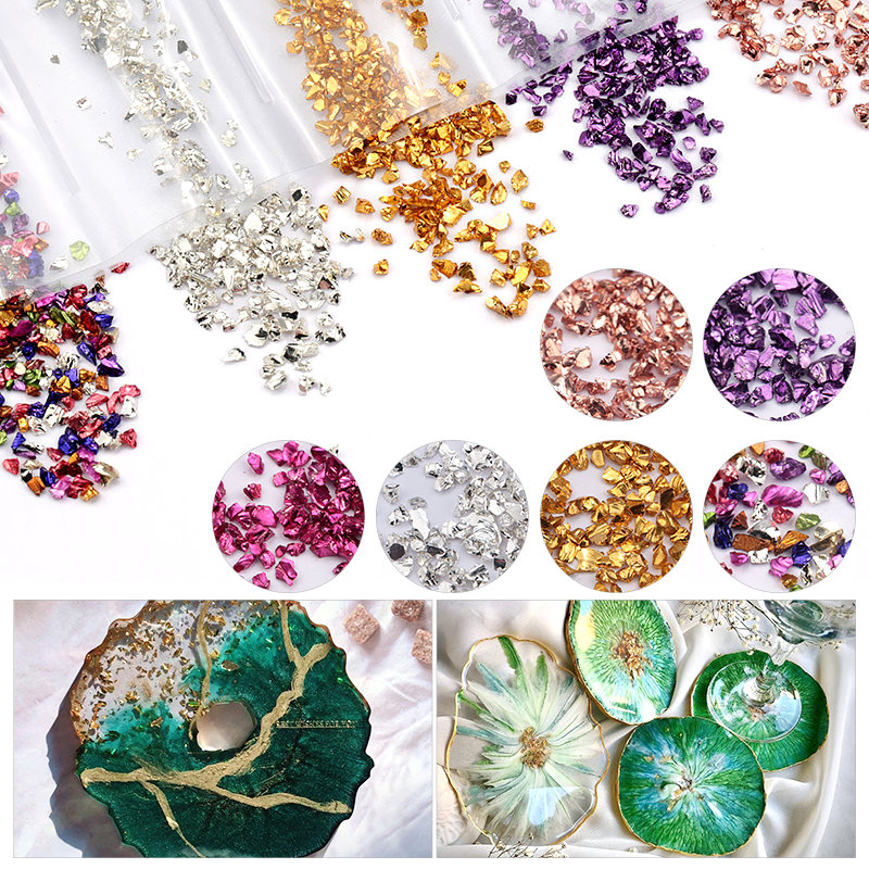 Epoxy Resin Colorful Metallic  - Nail Art Natural ulasan dan harga