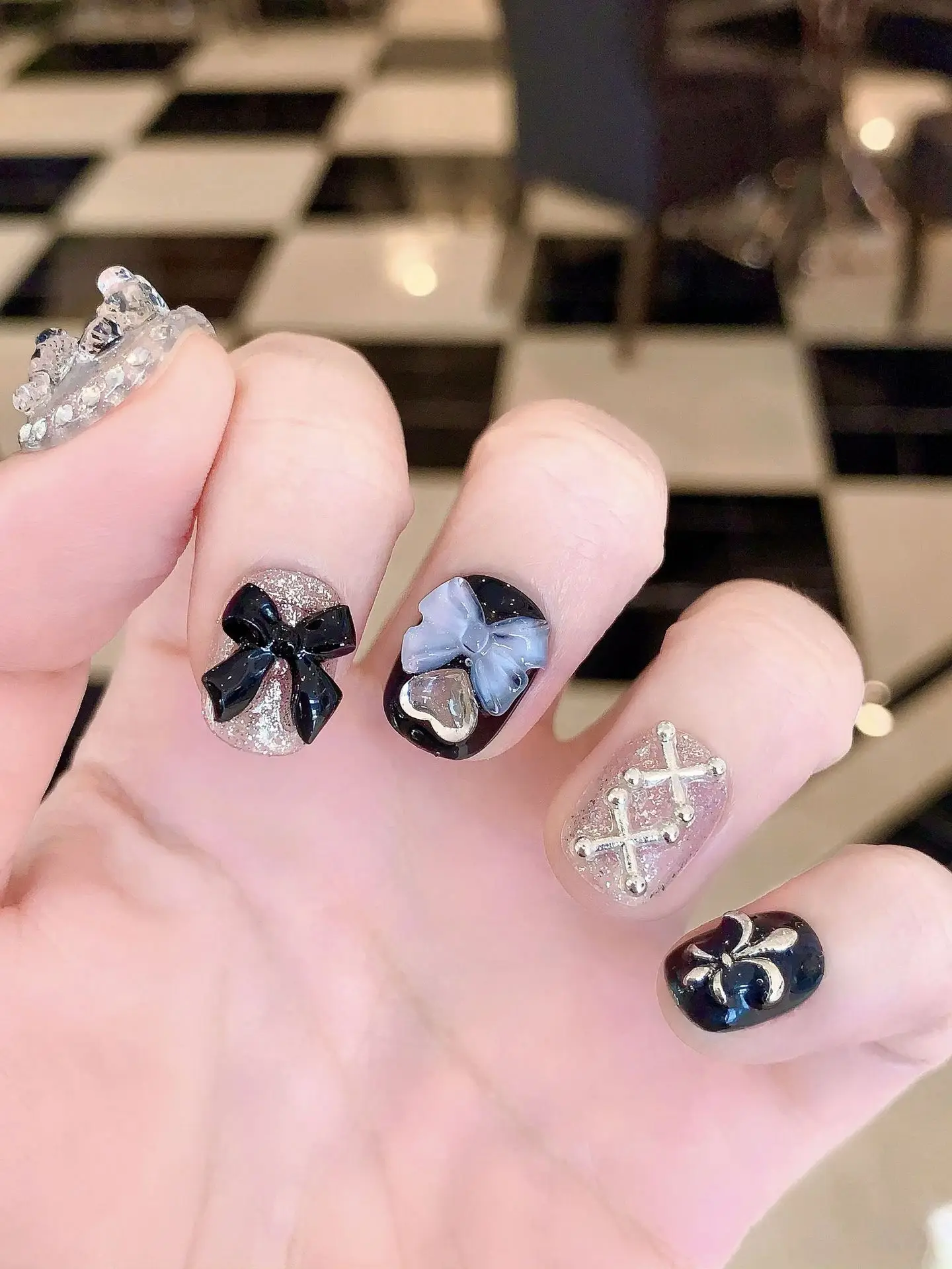10 PCS Sheer Lace Bear Nail Ar - Nail Art Overlay ulasan dan harga