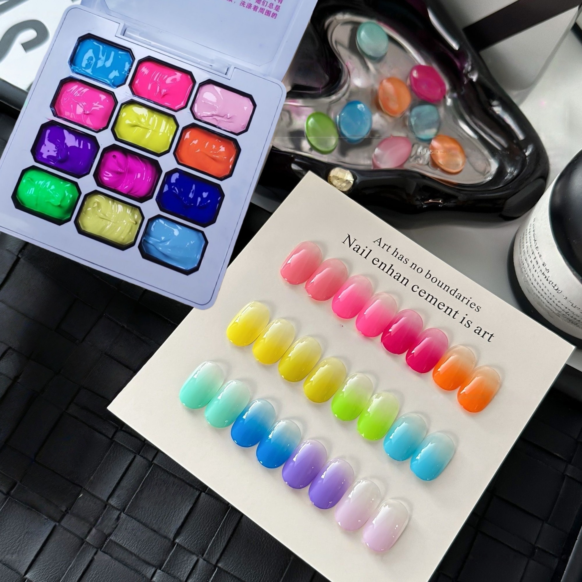 12 Color Rainbow Solid Nail Po - Nail Art Rainbow ulasan dan harga