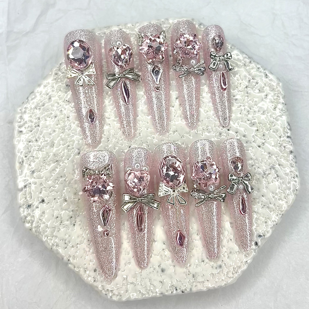 Luxury Pink Cat Eye Glitter St - Nail Art Overlay ulasan dan harga