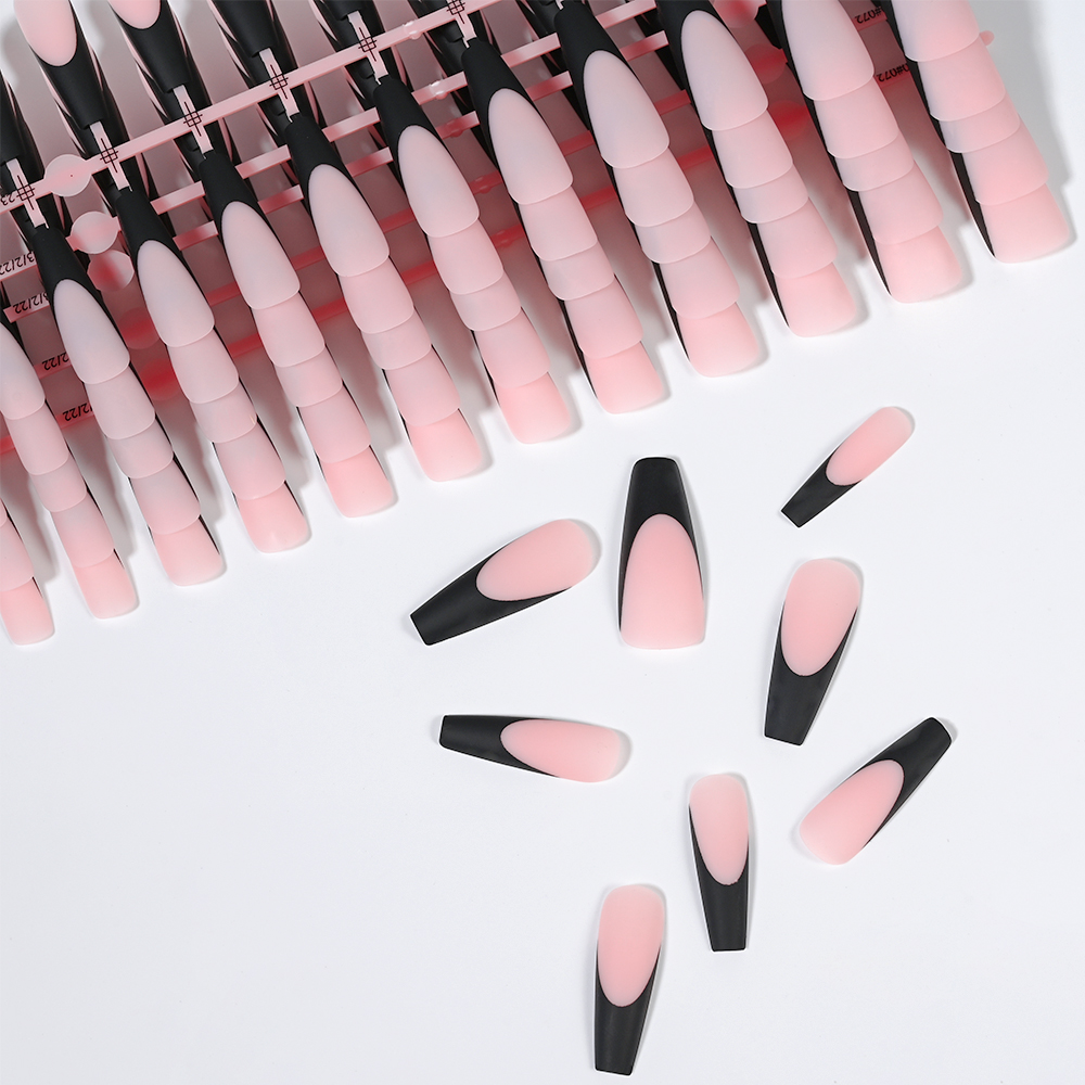 120PC Black French Gel Nail Ti - Nail Art Natural ulasan dan harga