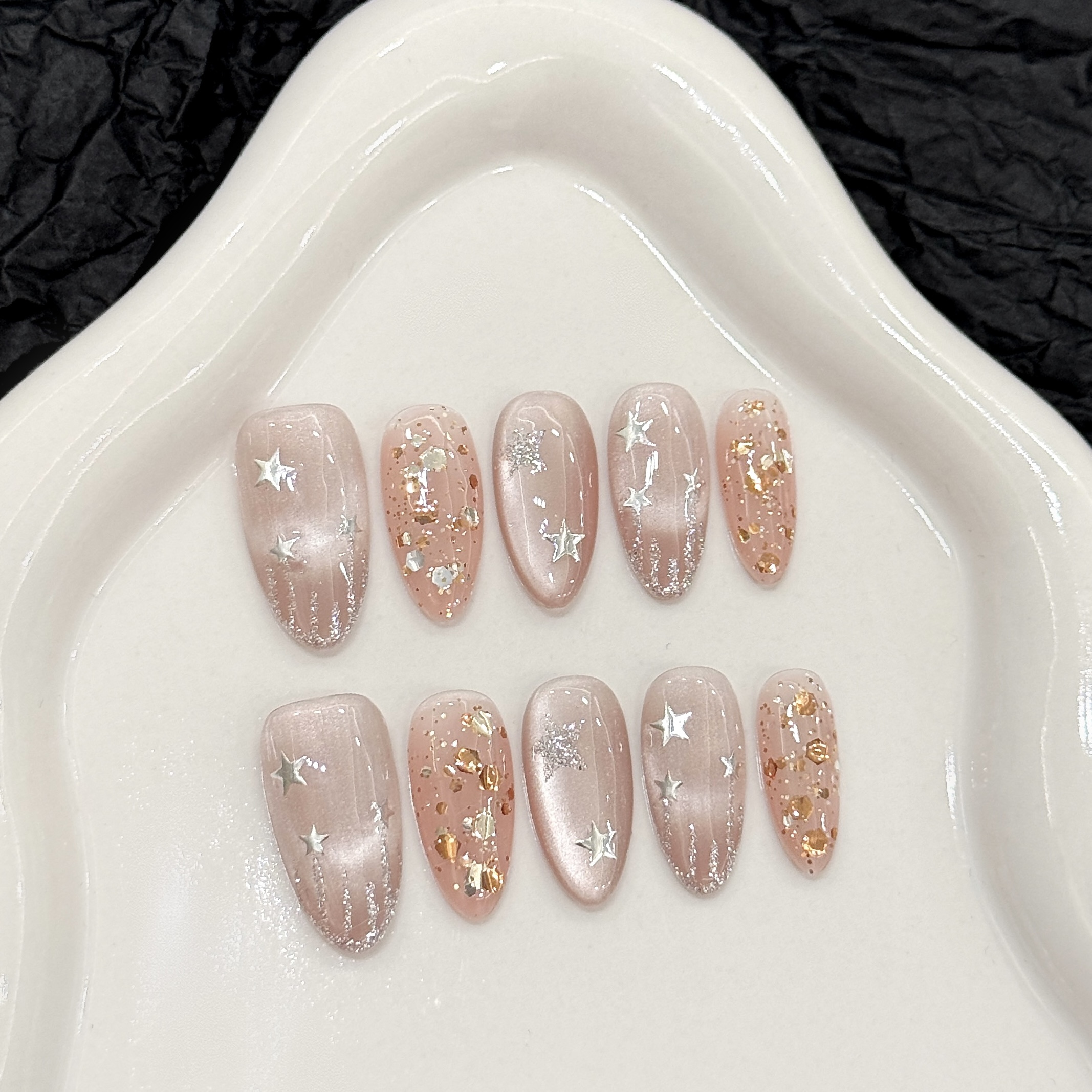 10pcs Pure Hand Pressed Medium - Nail Art Emerald ulasan dan harga