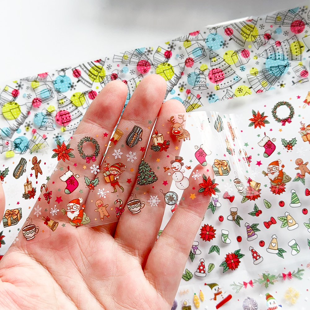 10 Rolls Christmas Nail Art Fo - Nail Art Xmas Stickers ulasan dan harga