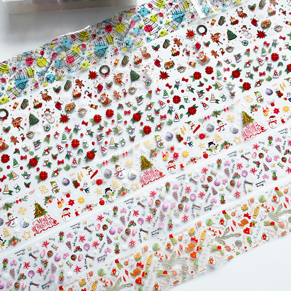 10 Rolls Christmas Nail Art Fo - Nail Art Xmas Stickers ulasan dan harga