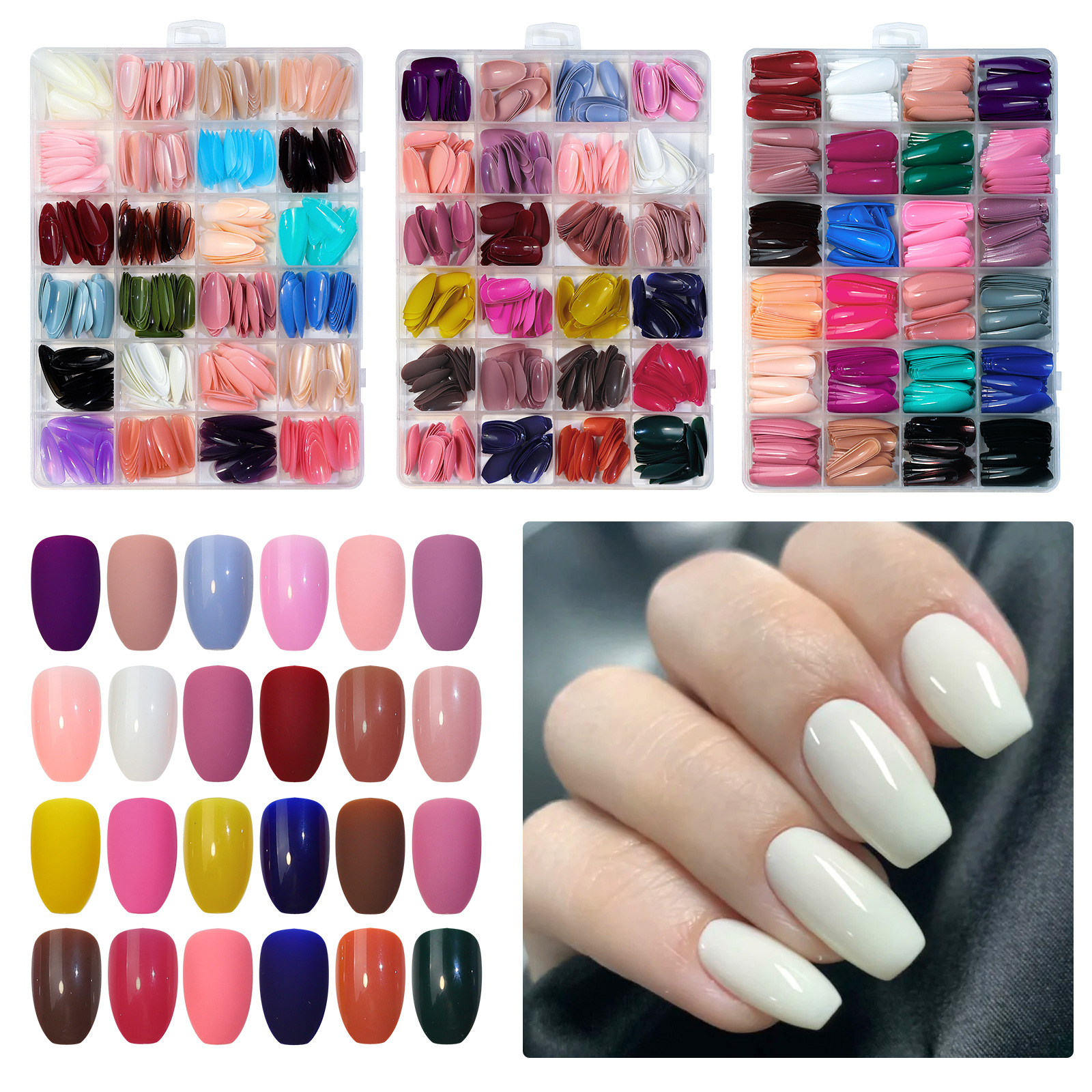 24 grids solid color wear nail - Nail Art Emerald ulasan dan harga