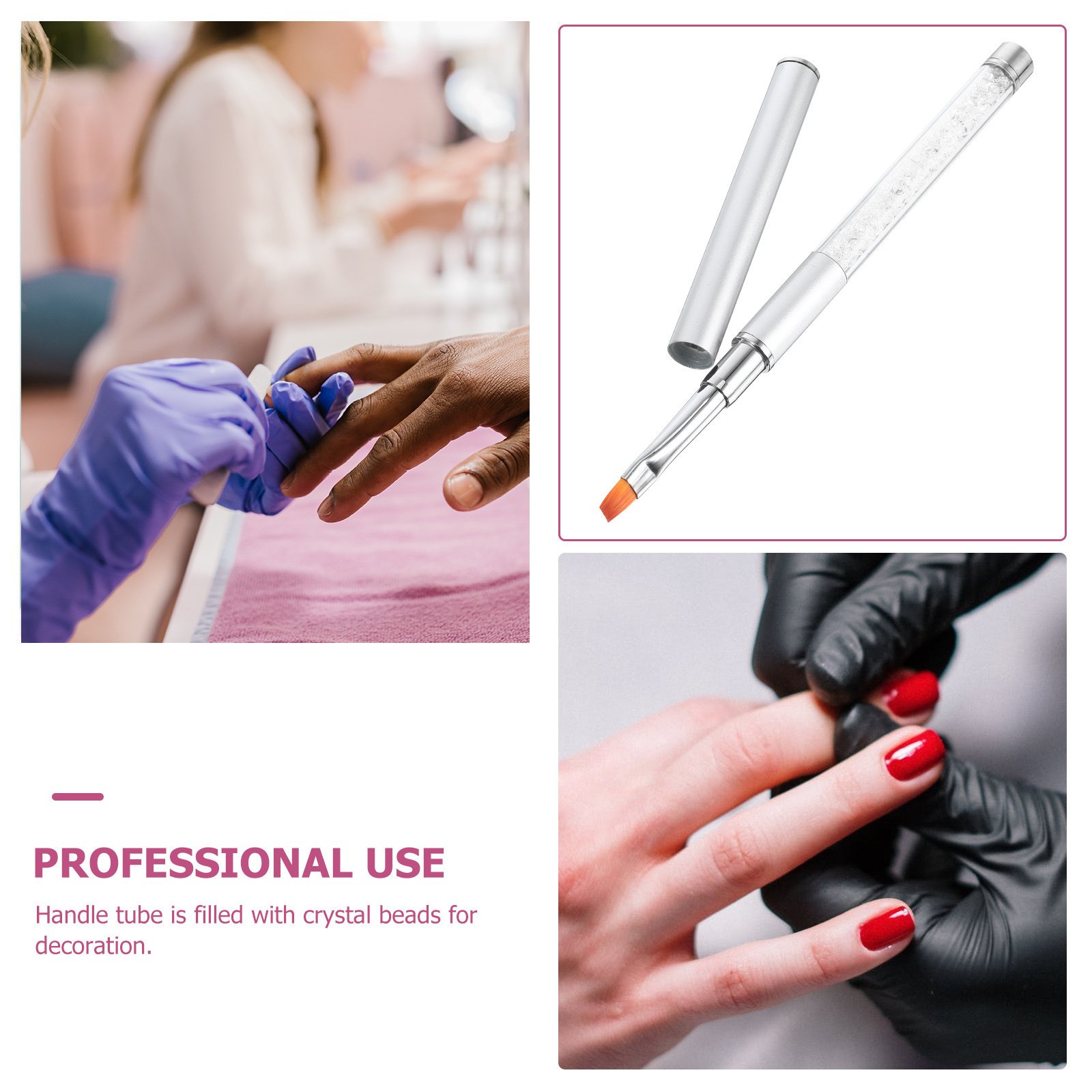 Pen Nail Art Brush with Crysta - Nail Art Natural ulasan dan harga